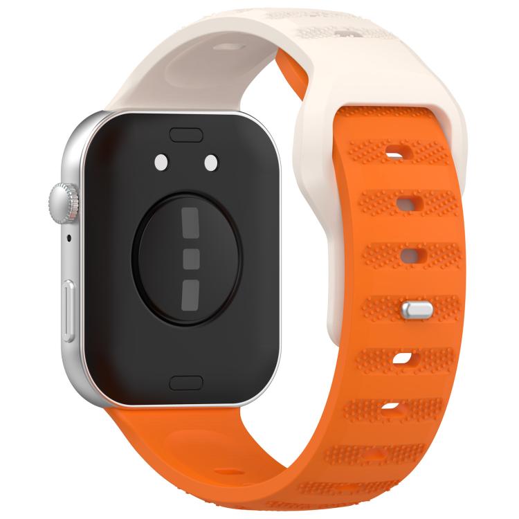 For Huawei Watch Fit3 Kalebol Dotted Pattern Silicone Strap(Short Starlight + Long Orange) by Kalebol