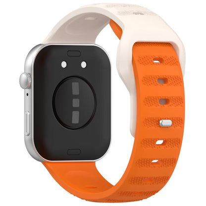 For Huawei Watch Fit3 Kalebol Dotted Pattern Silicone Strap(Short Starlight + Long Orange) by Kalebol