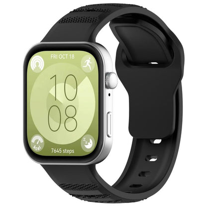 For Huawei Watch Fit3 Kalebol Dotted Pattern Silicone Strap(Black) by Kalebol