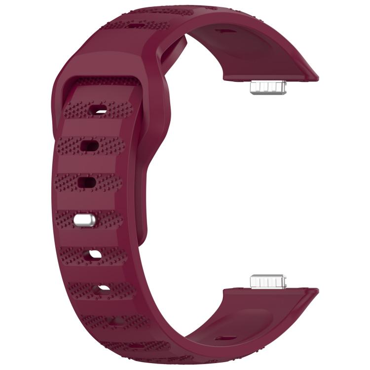 For Huawei Watch Fit3 Kalebol Dotted Pattern Silicone Strap(Wine Red) by Kalebol