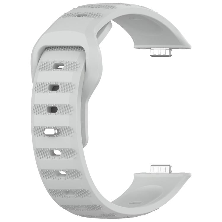 For Huawei Watch Fit3 Kalebol Dotted Pattern Silicone Strap(Light Grey) by Kalebol