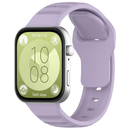 For Huawei Watch Fit3 Kalebol Dotted Pattern Silicone Strap(Dark Purple) by Kalebol