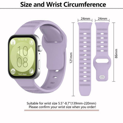 For Huawei Watch Fit3 Kalebol Dotted Pattern Silicone Strap(Dark Purple) by Kalebol