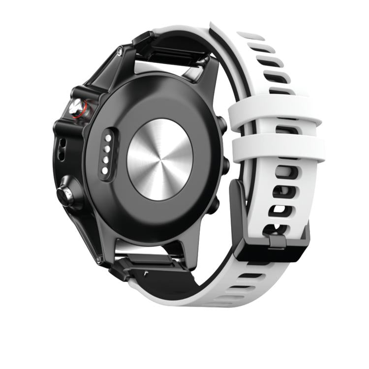 For Garmin QuickFit 22mm Kalebol Two-layer Silicone Watch Band(White Black) by Kalebol