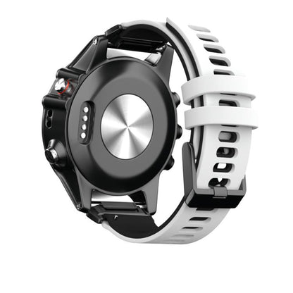 For Garmin QuickFit 22mm Kalebol Two-layer Silicone Watch Band(White Black) by Kalebol