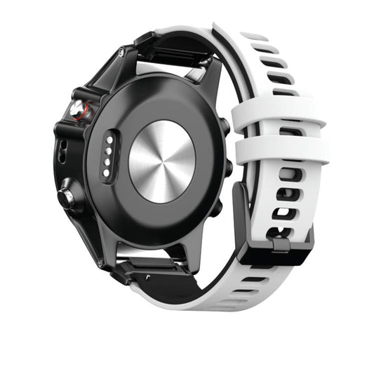 For Garmin QuickFit 22mm Kalebol Two-layer Silicone Watch Band(White Black) by Kalebol