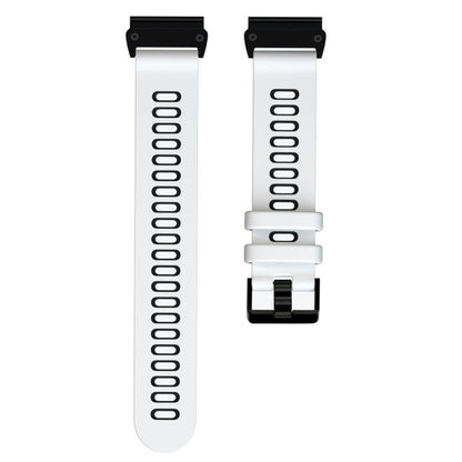 For Garmin QuickFit 22mm Kalebol Two-layer Silicone Watch Band(White Black) by Kalebol