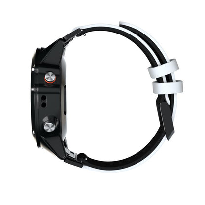 For Garmin QuickFit 22mm Kalebol Two-layer Silicone Watch Band(White Black) by Kalebol