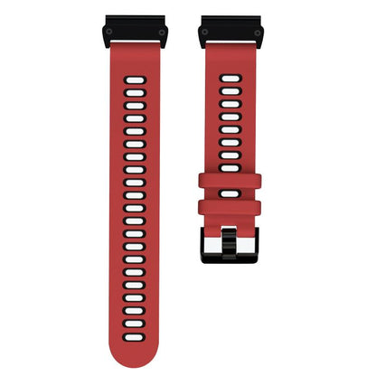 For Garmin QuickFit 22mm Kalebol Two-layer Silicone Watch Band(Red Black) by Kalebol