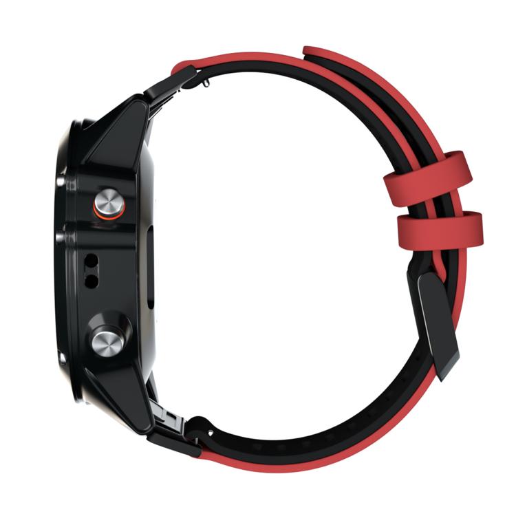 For Garmin QuickFit 22mm Kalebol Two-layer Silicone Watch Band(Red Black) by Kalebol