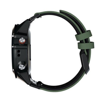 For Garmin QuickFit 22mm Kalebol Two-layer Silicone Watch Band(Army Green Black) by Kalebol