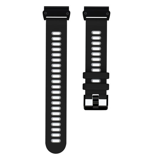 For Garmin QuickFit 26mm Kalebol Two-layer Silicone Watch Band(Black Grey) by Kalebol