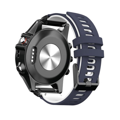 For Garmin QuickFit 26mm Kalebol Two-layer Silicone Watch Band(Blue White) by Kalebol