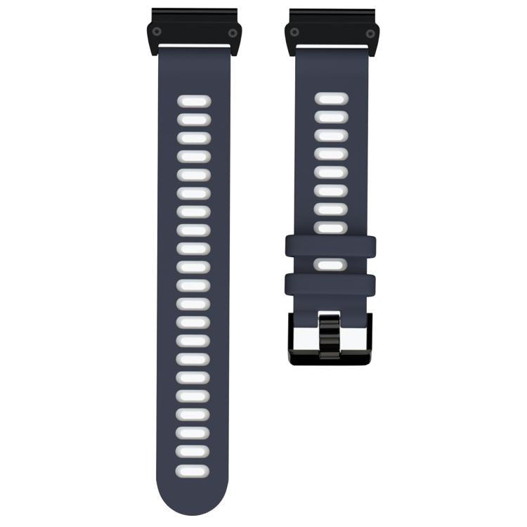 For Garmin QuickFit 26mm Kalebol Two-layer Silicone Watch Band(Blue White) by Kalebol