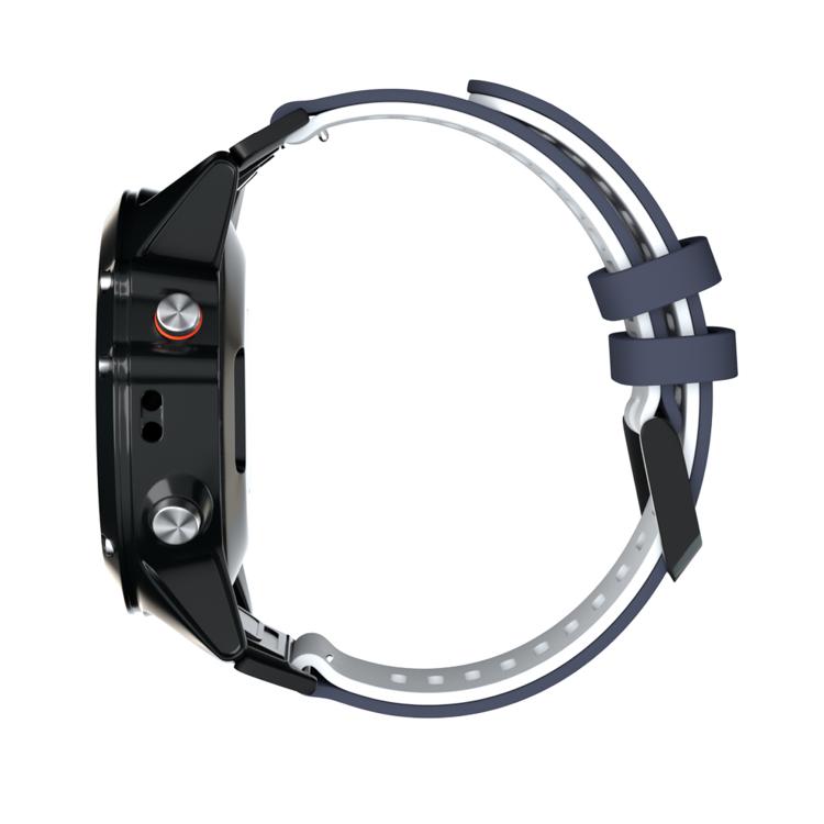 For Garmin QuickFit 26mm Kalebol Two-layer Silicone Watch Band(Blue White) by Kalebol