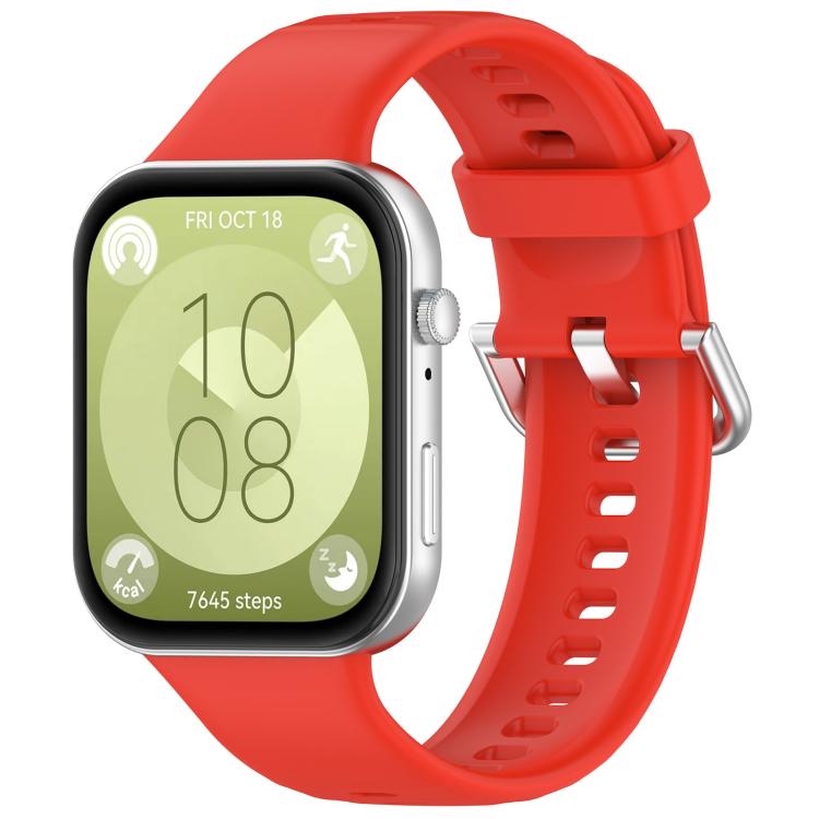 For Huawei Watch Fit3 Kalebol Soft Silicone Strap(Red) by Kalebol