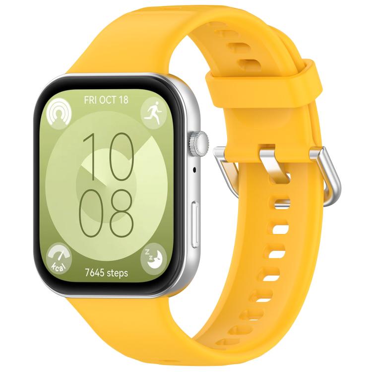 For Huawei Watch Fit3 Kalebol Soft Silicone Strap(Yellow) by Kalebol