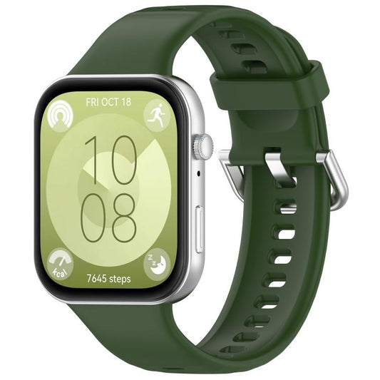 For Huawei Watch Fit3 Kalebol Soft Silicone Strap(Army Green) by Kalebol