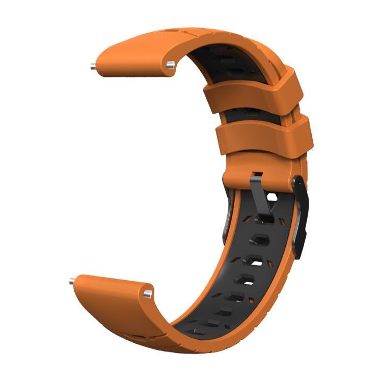 Kalebol 20mm Universal Three Row Holes Silicone Watch Band(Orange Black) by Kalebol