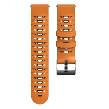 Kalebol 20mm Universal Three Row Holes Silicone Watch Band(Orange Black) by Kalebol