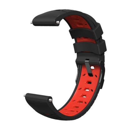 Kalebol 20mm Universal Three Row Holes Silicone Watch Band(Black Red) by Kalebol