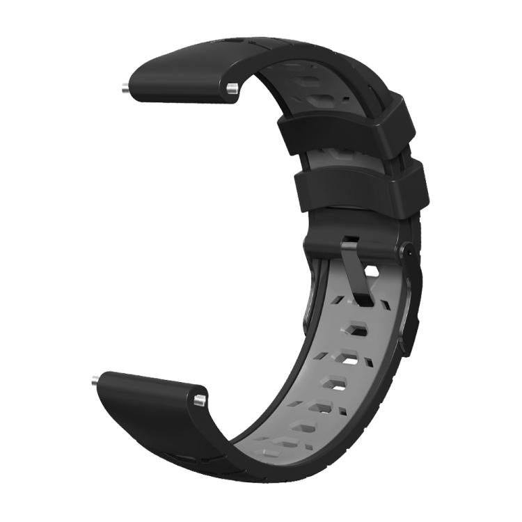 Kalebol 20mm Universal Three Row Holes Silicone Watch Band(Black Grey) by Kalebol