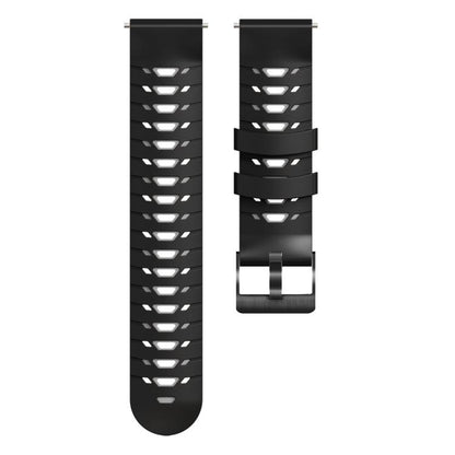 Kalebol 20mm Universal Three Row Holes Silicone Watch Band(Black Grey) by Kalebol