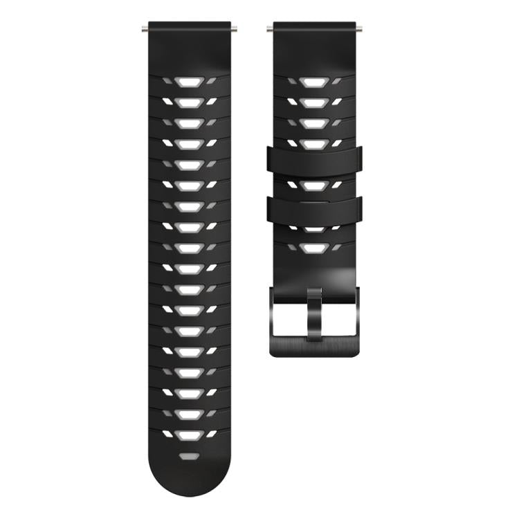 Kalebol 22mm Universal Three Row Holes Silicone Watch Band(Black Grey) by Kalebol