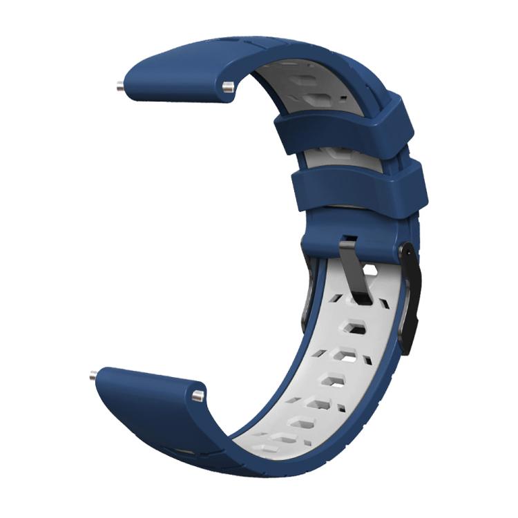 Kalebol 22mm Universal Three Row Holes Silicone Watch Band(Blue White) by Kalebol