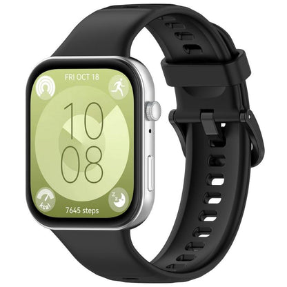 For Huawei Watch Fit3 Kalebol Colorful Buckle Silicone Strap(Black) by Kalebol