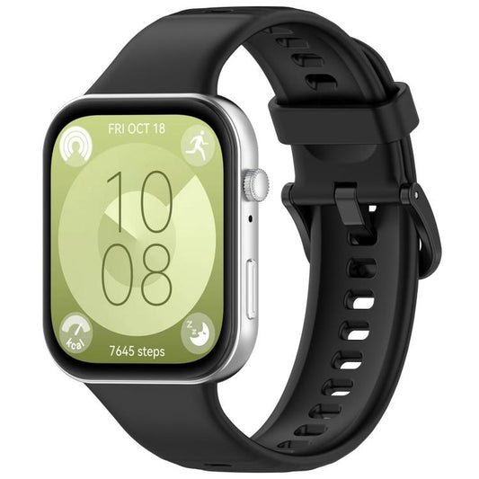 For Huawei Watch Fit3 Kalebol Colorful Buckle Silicone Strap(Black) by Kalebol