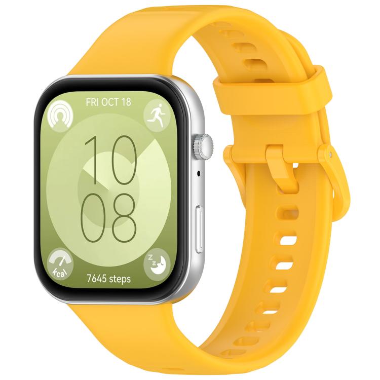 For Huawei Watch Fit3 Kalebol Colorful Buckle Silicone Strap(Yellow) by Kalebol