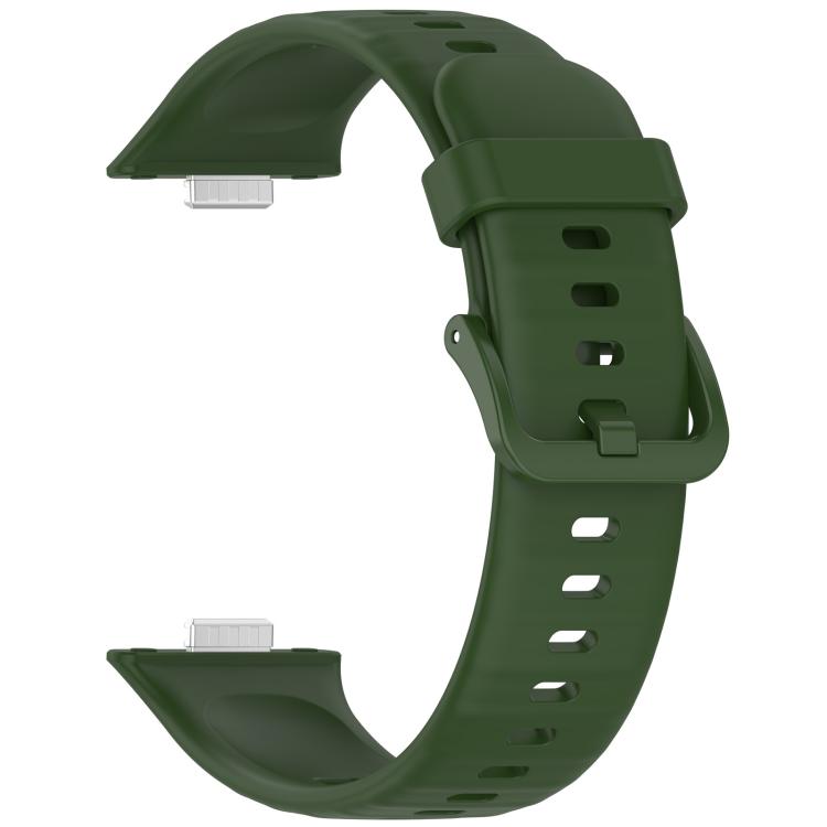 For Huawei Watch Fit3 Kalebol Colorful Buckle Silicone Strap(Army Green) by Kalebol