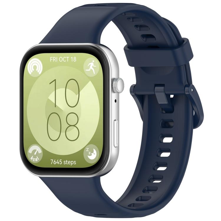 For Huawei Watch Fit3 Kalebol Colorful Buckle Silicone Strap(Midnight Blue) by Kalebol