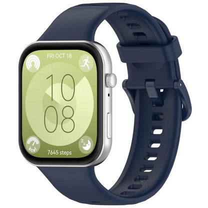 For Huawei Watch Fit3 Kalebol Colorful Buckle Silicone Strap(Midnight Blue) by Kalebol