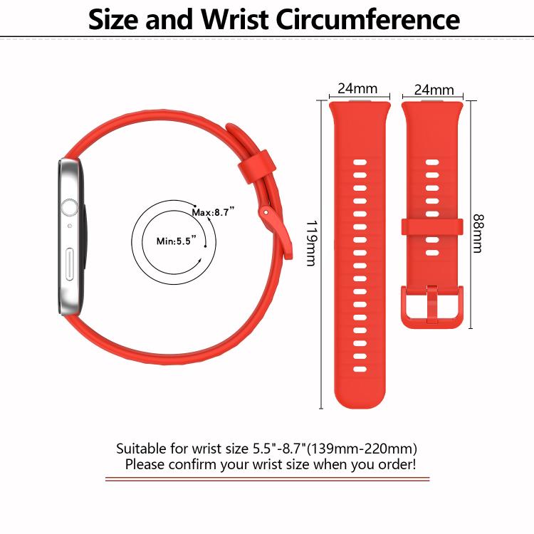 For Huawei Watch Fit3 Kalebol Colorful Buckle Silicone Strap(Red) by Kalebol