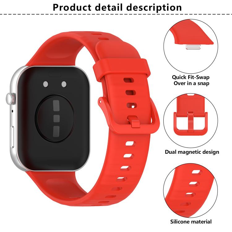 For Huawei Watch Fit3 Kalebol Colorful Buckle Silicone Strap(Red) by Kalebol