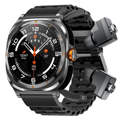 HAMTOD GT98 Headphones Smart Watch,1.53 inch, Support Bluetooth Call / NFC / Heart Rate(Black) by HAMTOD