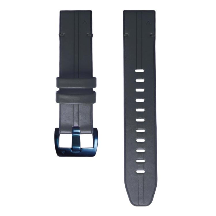 For Garmin QuickFit 22mm Kalebol Quick Release Silicone Leather Watch Band(Black) by Kalebol