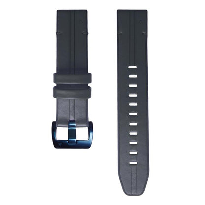 For Garmin QuickFit 22mm Kalebol Quick Release Silicone Leather Watch Band(Black) by Kalebol