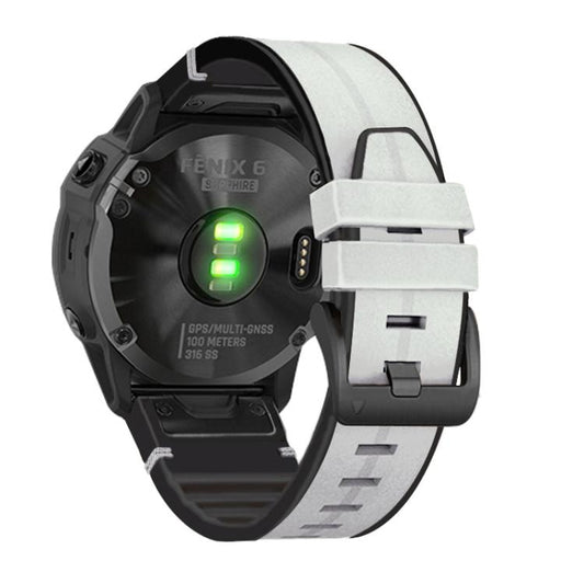 For Garmin QuickFit 22mm Kalebol Quick Release Silicone Leather Watch Band(Light Grey) by Kalebol