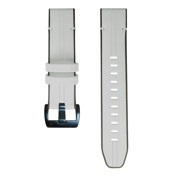 For Garmin QuickFit 22mm Kalebol Quick Release Silicone Leather Watch Band(Light Grey) by Kalebol