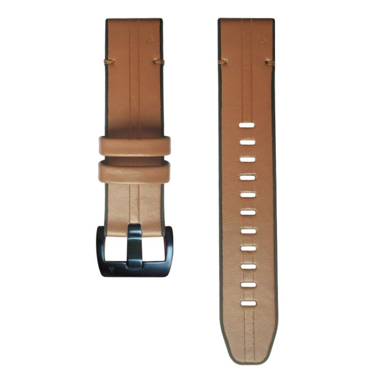 For Garmin QuickFit 22mm Kalebol Quick Release Silicone Leather Watch Band(Brown) by Kalebol