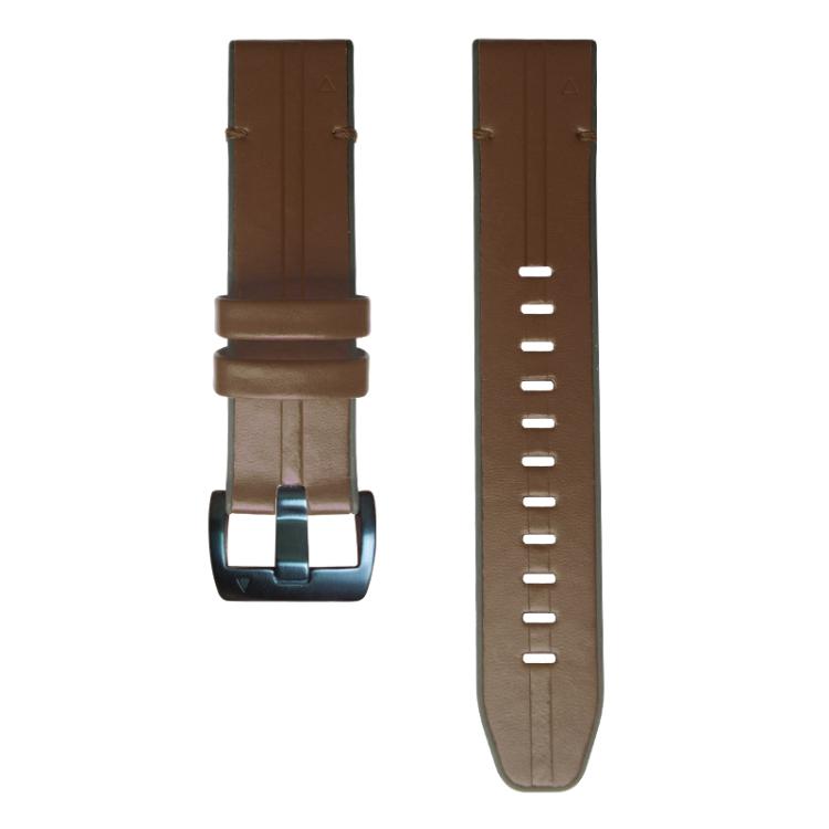 For Garmin QuickFit 26mm Kalebol Quick Release Silicone Leather Watch Band(Coffee) by Kalebol