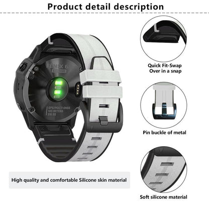 For Garmin QuickFit 22mm Kalebol Quick Release Silicone Leather Watch Band(Black) by Kalebol