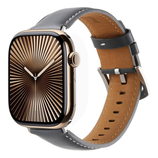 For Apple Watch 42mm / 41mm / 40mm / 38mm Kalebol Plain Genuine Leather Watch Band(Grey) by Kalebol