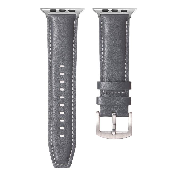 For Apple Watch 42mm / 41mm / 40mm / 38mm Kalebol Plain Genuine Leather Watch Band(Grey) by Kalebol