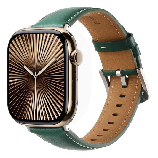 For Apple Watch 42mm / 41mm / 40mm / 38mm Kalebol Plain Genuine Leather Watch Band(Green) by Kalebol
