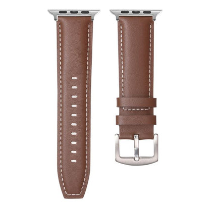 For Apple Watch 42mm / 41mm / 40mm / 38mm Kalebol Plain Genuine Leather Watch Band(Dark Brown) by Kalebol