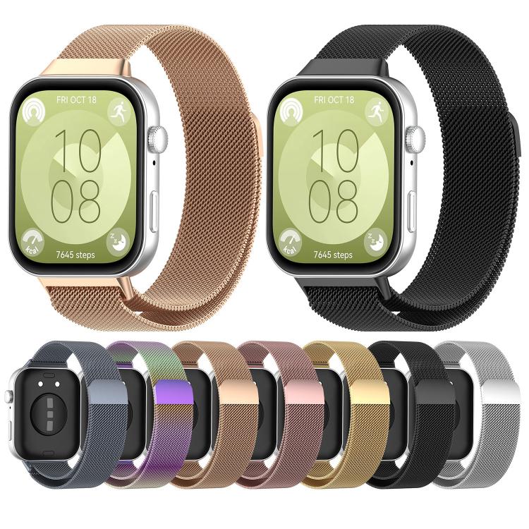 For Huawei Watch Fit3 Kalebol Milanese Stainless Steel Strap(Rose Gold) by Kalebol